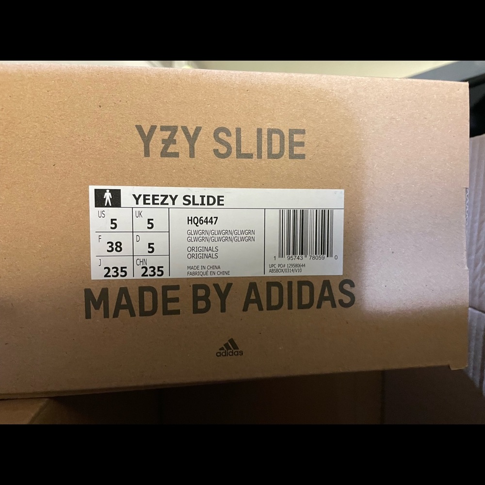 Brand New Yeezy Slide GlowGreen Size 5 for sale - Picture 2 of 2
